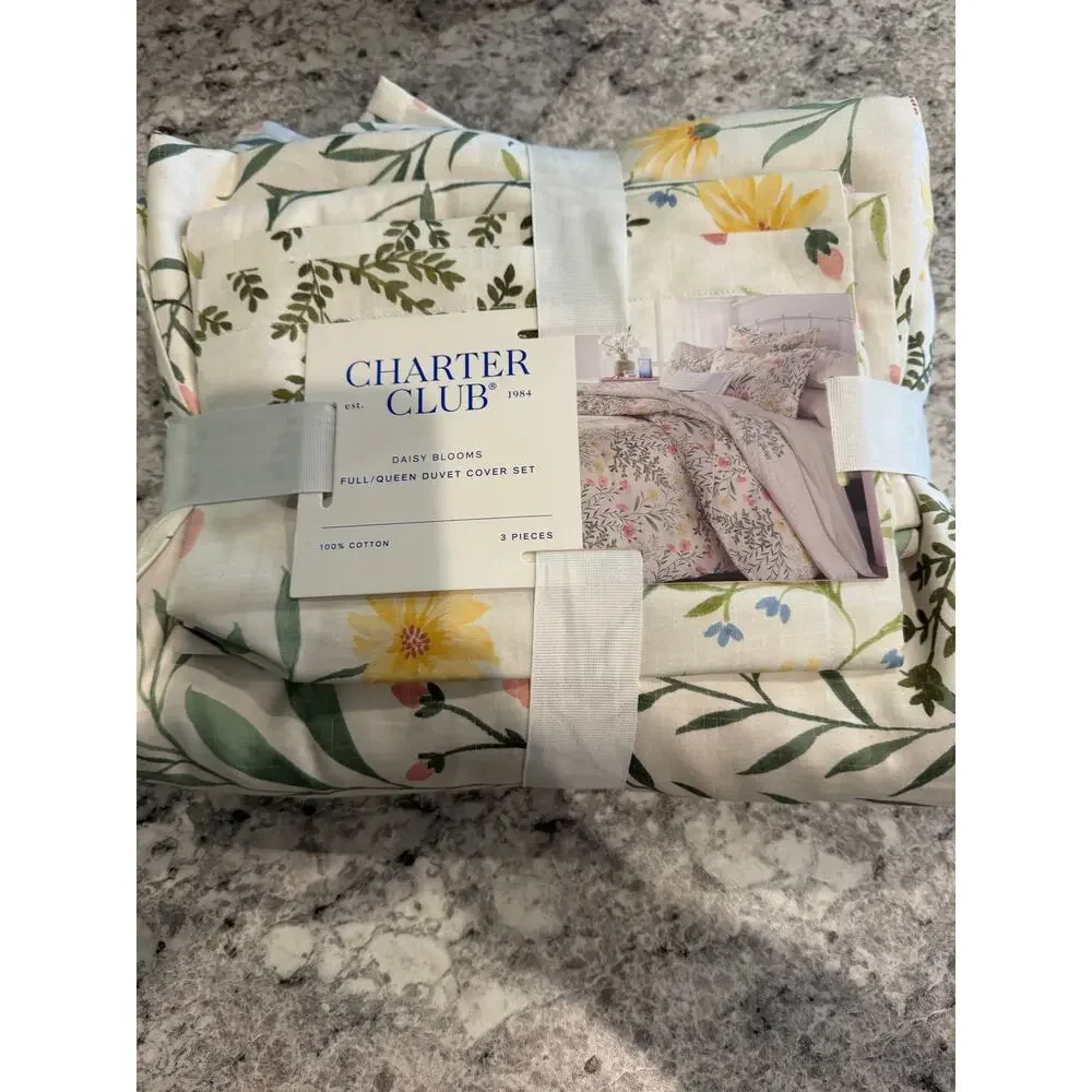 Charter Club Daisy Blooms Full/Queen Duvet Cover Set